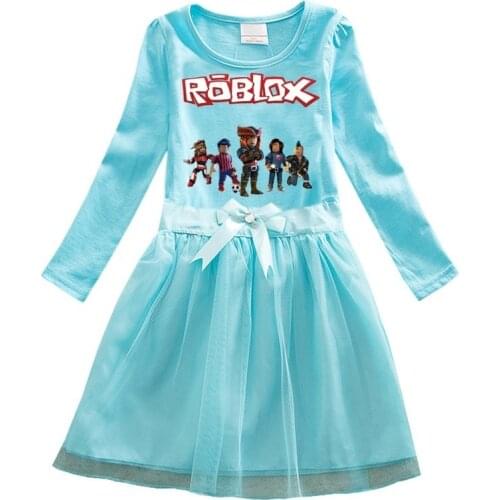 Roblox Girls Dresses Halloween Christmas Costume Party Clothes Kids Summer Bow Dress Cartoon Anime Casual for Toddler Baby 2021