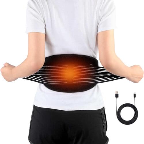 Heated Waist Belt Massager USB Magnetic Therapy Heating Back Waist Support Belt Lumbar Brace Massage Band Pain Relief Relaxation