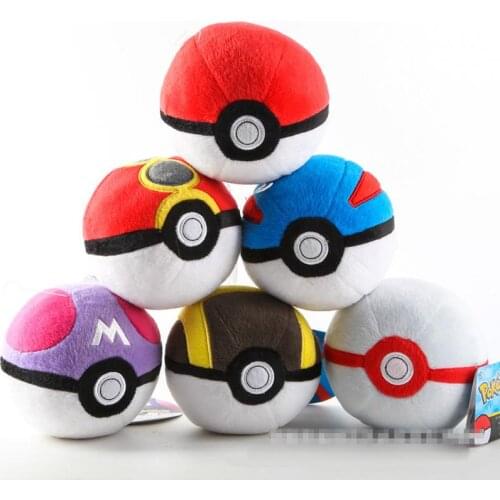 Pokmon Anime Pok Ball Master Ball Electrode Voltorb Ball spherical Plush doll Pendant toy for Kids Gift