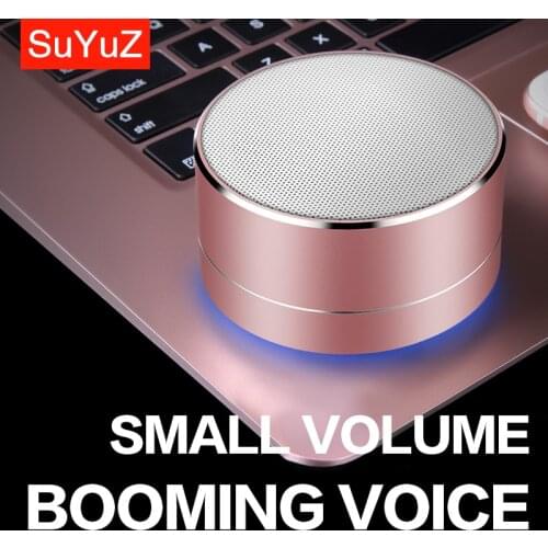 Pink mini wireless bluetooth speaker metal portable subwoof with Mic TF card FM radio AUX MP3 Music loudspeaker for xiaomi Mi