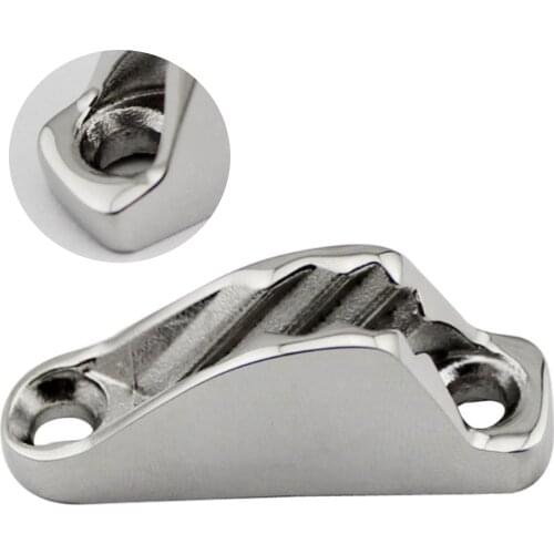 Boat Sail Fairlead Clam Cleat Rope Cleat Stainless Steel for 3mm-6mm Rope Clamshells Shaped Hold Firmly Small Size - Silver