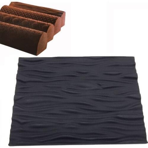 Silicone Wood Shape Texture Mat Cake Moulds Baking Twinkie Mousse Dessert Bakeware Cakes Pan Mould Tools