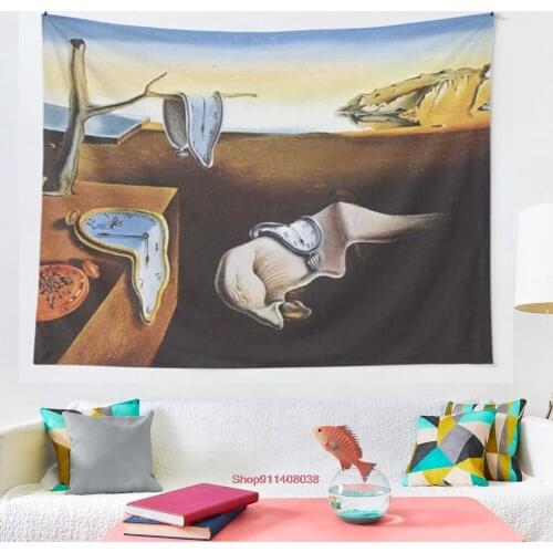 THE PERSISTENCE OF MEMORY SALVADOR DALI tapestry Wall Hanging Tapestries for Living Room Beach Towel Blanket