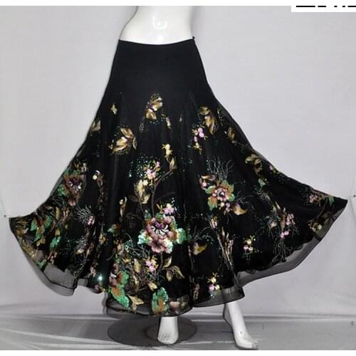 Flamenco Dance Costume Skirt Long Ballroom Dancing Modern Standard Waltz Dancer Dress Spain LXQ013