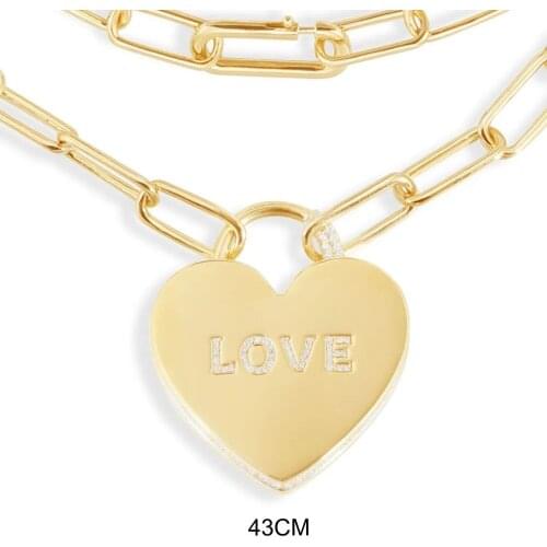 High Quality S925 Sterling Silver Jewelry 1:1 Copy,Yellow Silver LOVE Locket Chain Necklace For Women Party Jewelry Gift
