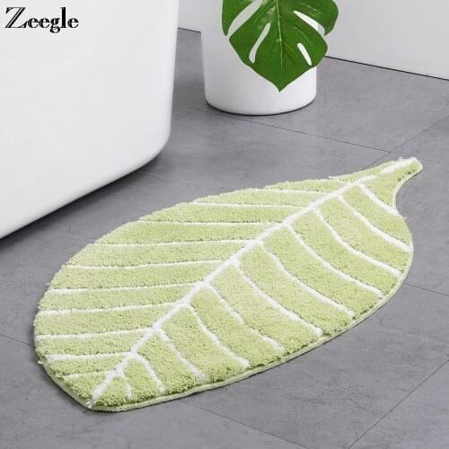 Zeegle Leaves Doormat Creative Mat for Entrance Door Anti-slip Bath Floor Rug Bedroom Kids Room Rug Water Absorption Toilet Mat
