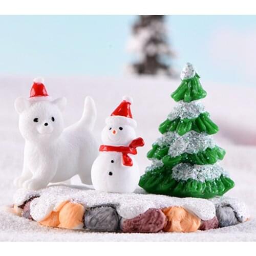ZOCDOU 1 Piece Mini Rabbit Goose Pig Snow Man Four Seasons Scenery Ornament Small Statue Little Figurine Crafts Home Deco