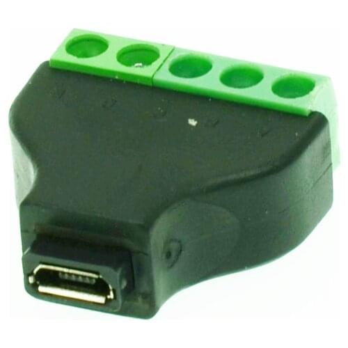 1pcs Micro USB female to screw connector USB plug with shield connector Micro USB female to screw terminal block