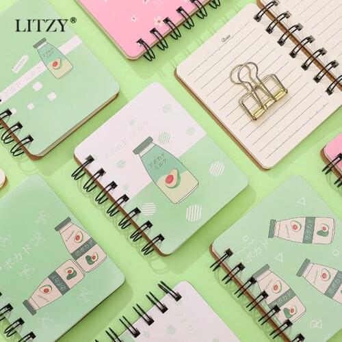 1PC Cute Avocado Coil Pocket Mini Notebook To Do It Note Small Dairy Weekly Planner Memo Notepad School Office Stationery Gift