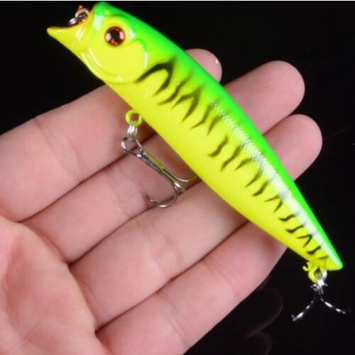 1pc Popper Lures Wobblers 5 Color 9.2cm Fishing Lures 11.5g Fishing Tackle 6# Black Hook Fishing Bait With 3D Eyes