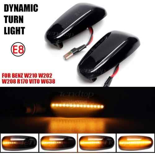 2Pcs LED Dynamic Blinker Light Side Marker Turn Signal Lamp For Mercedes-Benz W210 W202 W208 R170 Vito W638 Car Accessories