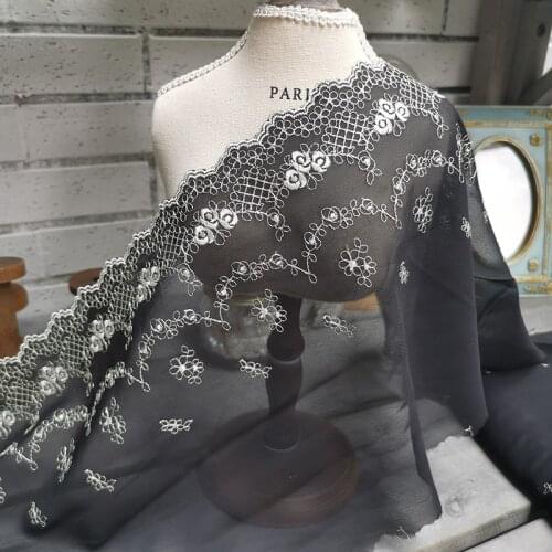 9Meters Black Embroidery Lace Trim Mesh Tulle Laces Fabric Trimming Ribbon Handmade Clothes Accessories for Home Handcrafts