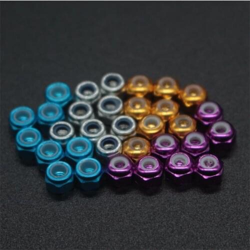 Aluminum Nylon Nut M3 8PCS Upgrade HSP 02191 For 1/10 RC Model Car 102048 Gray
