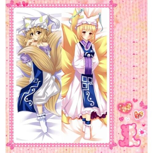Anime Cartoon TouHou Project Double Bolster Hugging Pillow Case Pillow Cover Pillowcase Peach Skin 2 Way No.6025