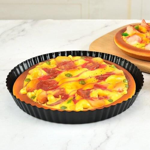 Non-Stick Tart Quiche Flan Pan Molds Pie Pizza Cake Mold Removable Loose Bottom Fluted Heavy Duty Pizza Pan Bakeware
