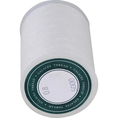 White 3-Ply Waxed Flat Polyester Cord Leather Sewing Thread Cord 78 M 0.8MM