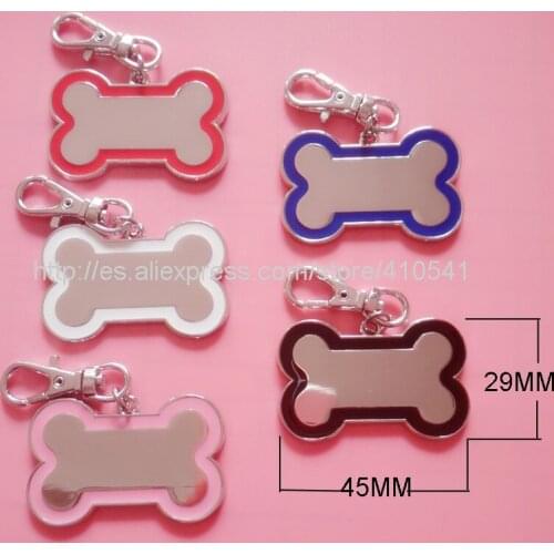 Free Shipping Pet Products 600PCS/LOT 45*29MM Mix Random Colors Dog Bone Shaped Pet Tags Pet Pendant Custom Dog Name Tags