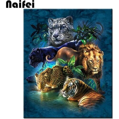 Cat family,animals,lion,tiger,5d diamond embroidery square/round diamond painting cross stitch mosaic diamond picture decoration