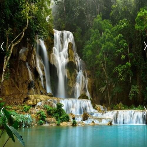 Dropshipping Colomac Photo Wall Mural Waterfall Beautiful Landscape Wall Wallpaper 3d Wallpaper Living Room Papel Para Pared