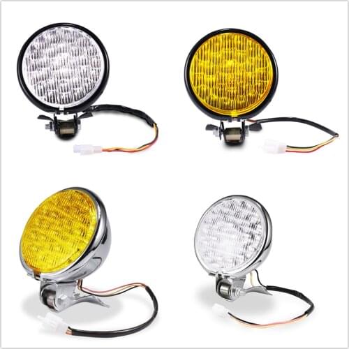 Retro 5" Motorcycle Headlight Amber Front Lamp Phare Moto Rond Noir For Honda Touring Chopper Custom Motorcycle Headlight