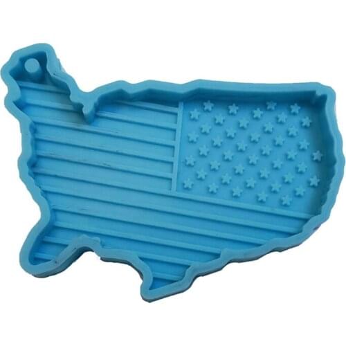 US Map Keychain Silicone Mold with Hole Keyring Pendant Handmade Mold Valentines Day Gift Jewelry