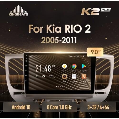 KingBeats Android 10 Octa-Core head unit HU 4G in Dash Car Radio Multimedia Video Player Navigation GPS For Kia RIO 2 RIO2 2005 - 2011 no dvd 2 din Double Din Android Car Stereo 2din DDR4