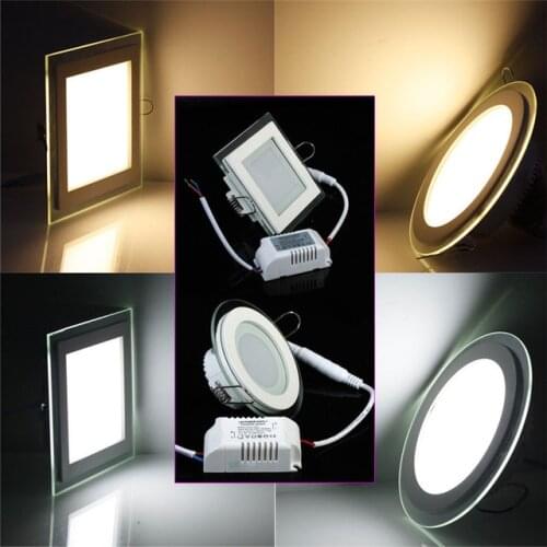 6W 9W 12W 18W Round/Square Glass LED Downlight Recessed LED Panel Light Spot Ceiling Down Light Warm/Cold White+DRIVER