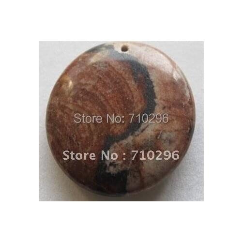 5 pcs/lot 35 mm Round Red Picture Jaspe r stones Fashion jewelry stone pendants Fit Jewelry Making