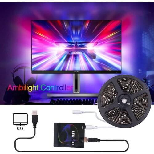 DIY Ambient TV PC Dream Screen 5V USB LED Strip HDTV Computer Monitor Backlight WS2812B LED Strip 1/2/3/4/5m Full Kit