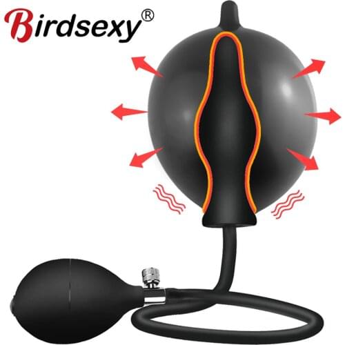 Inflatable Butt Plug Anal Dilator Massager Expandable Anal Balls Sex Toys Anal Elastic Dilator for Men Women Adult Gay Sex Toys