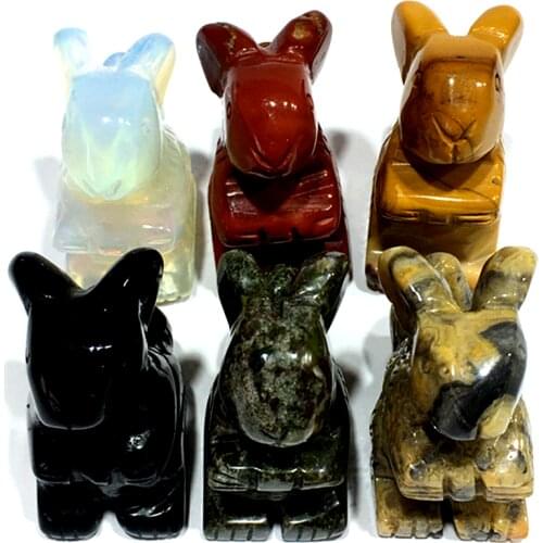 Natural Stone Quartz Crystals Carving Squirrel Animals Healing Gemstones For Crafts Reiki Home Decor