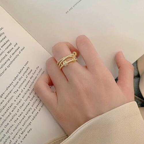 New Design in 2021 Transhipment Golden Circle Opening rings For Woman Korean Fashion Jewelry Unusual Ring For Gothic Girls
