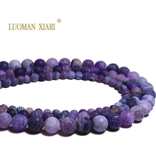 Wholesale Dull Polish Colorful Weathering Agat Stone Round Loose Beads For jewelry Making 6/8/10mm DIY Bracelet Strand 15
