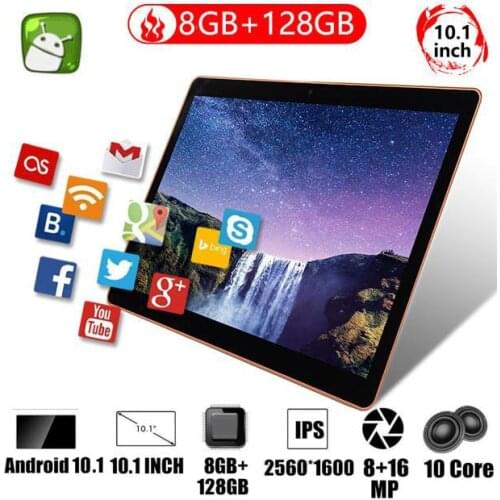 Tablet 10.1 inch 8+128G android 10.1 inch tablet PC 4G LTE 1920*1280 IPS Cameras 4G tablet PC