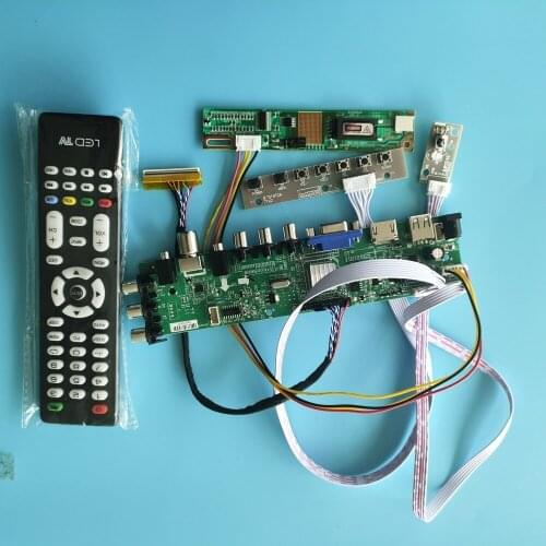 Kit For N154I2-L02 Rev.C1 15.4" 30pin remote 1280X800 board Panel Controller Digital DVB-C DVB-T VGA CCFL TV USB AV LCD