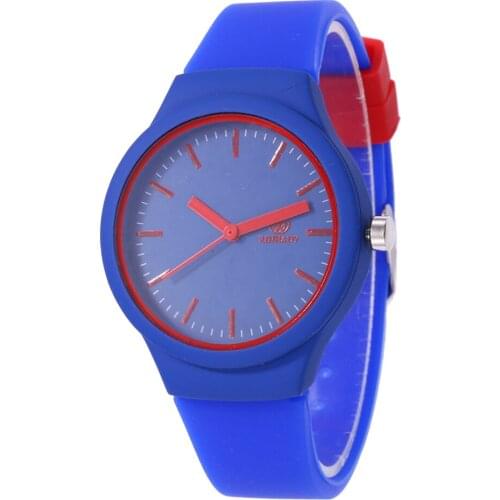 Casual Women Candy Color Silicone Band No Number Round Dial Quartz Wrist Watch New Ladies Dress Watches Gift Luxury Christmas G