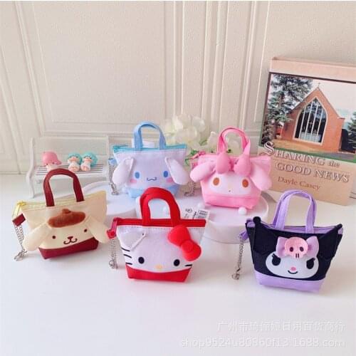 Sanrio hello kitty cartoon mini canvas handbag boy girl coin purse card holder coin storage bag Melody card holder