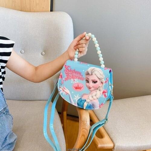 Disney Shoulder Bag Girl Pu Leather Crossbody Frozen Elsa Bookbag Student Schoolbag Sofia Messager Bag Birthday Gift