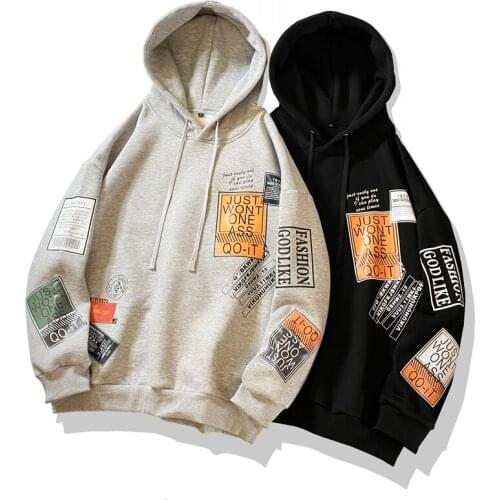 Hoodies Sweatshirts Streetwear One Piece Brand Black Grey 2021 Casual New Men Classic Hip Hop Purple Black