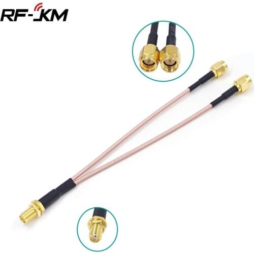 2 piece/lot Y type cable SMA Female to 2 SMA Male Connector Splitter Pigtail Cable RG316 15CM