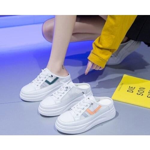 2021 Fashion Mesh Casual Shoes Flats Women Lace Up Dames Sneakers Platform Round Toe Zapatillas Casual Mujer For Summer Spring