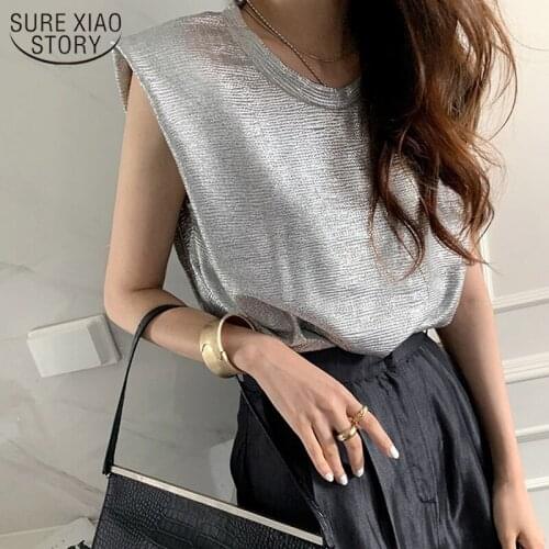 Casual Plus Size Women Tops Fashion 2021 Summer Korean Style Shirt Flying Sleeve Sequins Clothes Femme Blusas Elegantes 15370