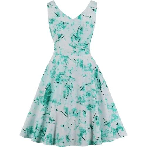Summer Dress Women Vestidos robe Floral Print Elegant Vintage Pin up Dresses Casual Midi Work Office Party Sundress Plus Size
