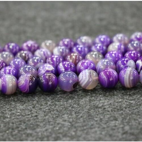 10mm 38pcs/lot, TOP Quality! Handmade Purple Smooth Loose Spacer Round Natural Stone Beads Bracelet DIY Jewelry Making