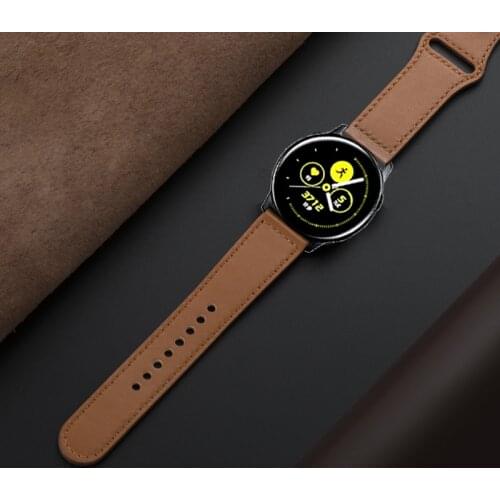 22mm/20mm active 2 strap for Samsung galaxy watch 46mm 42mm 3 45mm 41mm gear S3 frontier Huawei GT-2-2e Genuine Leather band