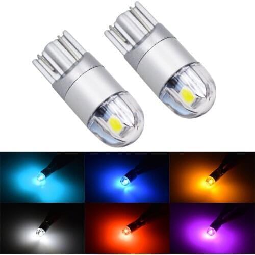 2x LED T10 W5W Bulbs 3030 SMD 168 194 W5W led car Clearance Lights Reading lamp t10 led White Amber Crystal Blue Red green pink