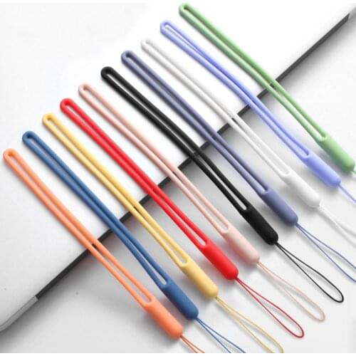 50pcs Short Silicone Cell Phone Lanyard Holder Phone Wrist Straps Lanyards Keychain strap ID Card USB Badge Cord Hanging Rope