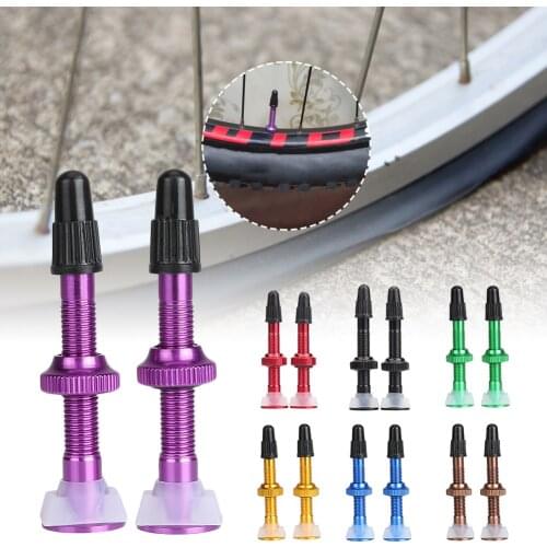 2pcs 40mm Tubeless Valve Stem F/V Presta Valve Aluminum Alloy Tubless Tire Valve with Cap For Mountain Bike Road Bike Parts