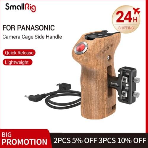 SmallRig Camera Cage Side Handle For Panasonic Mirrorless Cameras Featuring 1/4"Thread Holes With Remote Trigger 2934