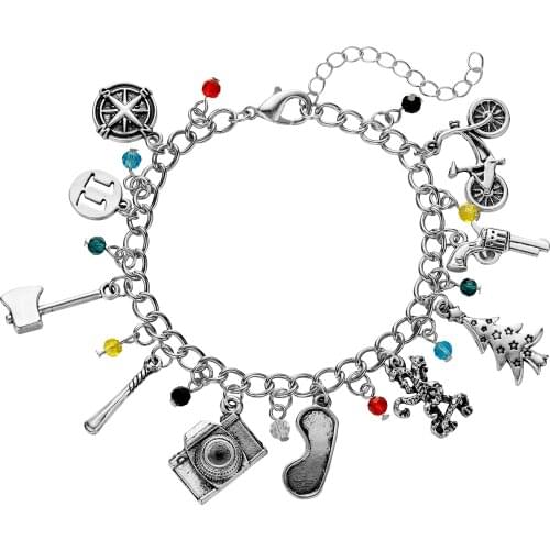 Stranger things Charm Bracelet Eleven Compass Demogorgon Adjustable Chain Bracelets Kids Jewelry Wholesale Christmas Gift Fandom